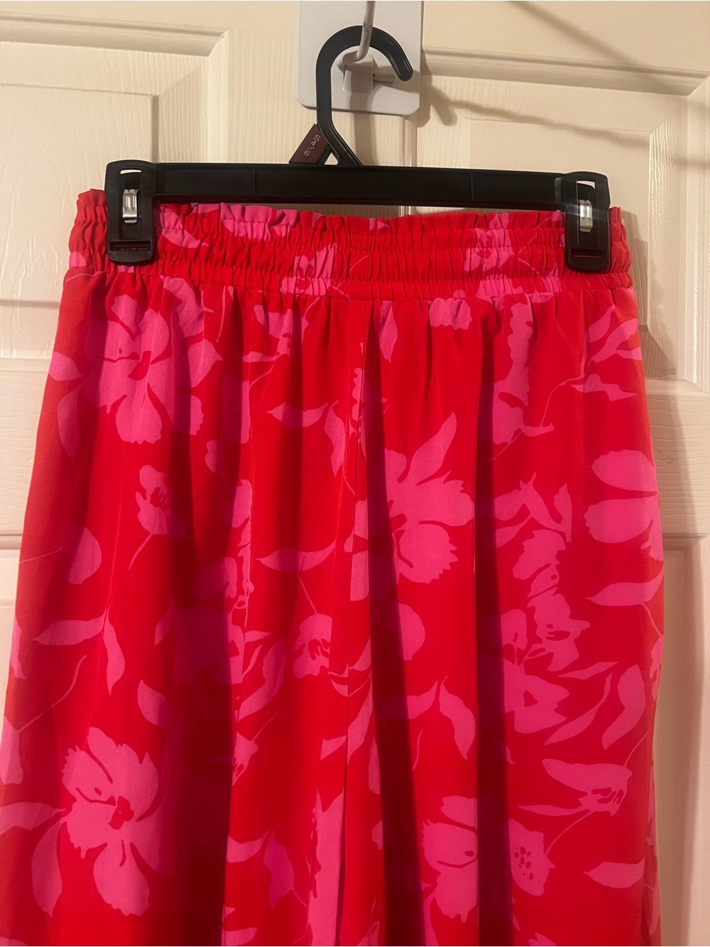 NWOT Red and Pink Floral High Waisted Wide Leg Boho Flowy Palazzo Pants Sz Small - Picture 10 of 12